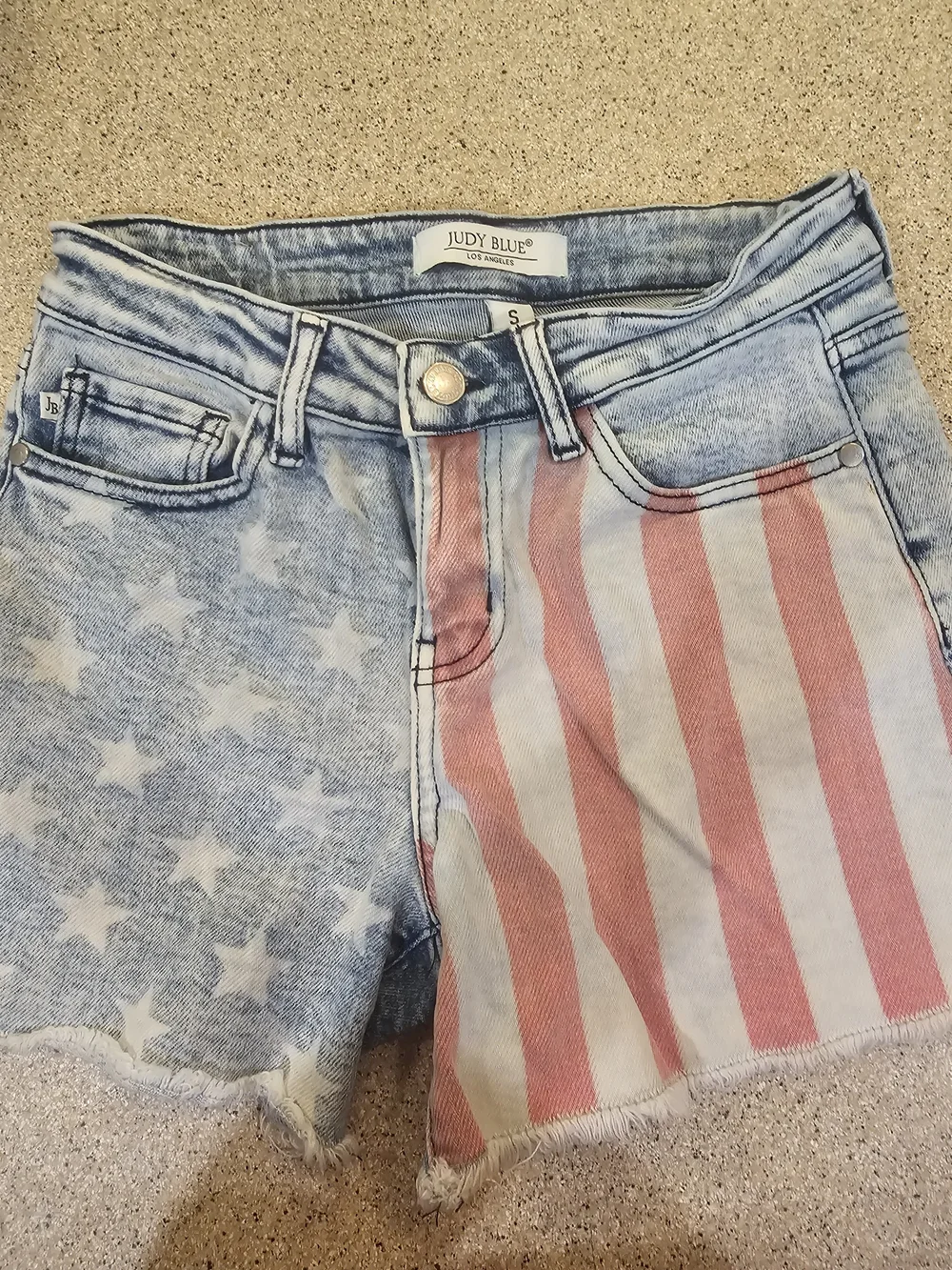 Judy Blue Women's Star & Stripe Denim Shorts - Blue/Red